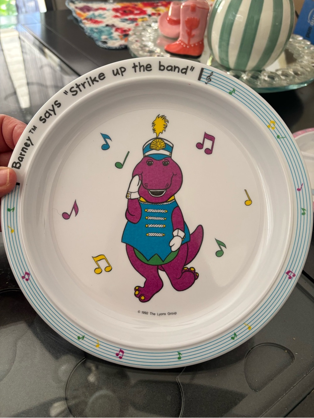 Fiesta Purple Barney Marching Band Dinner Plate